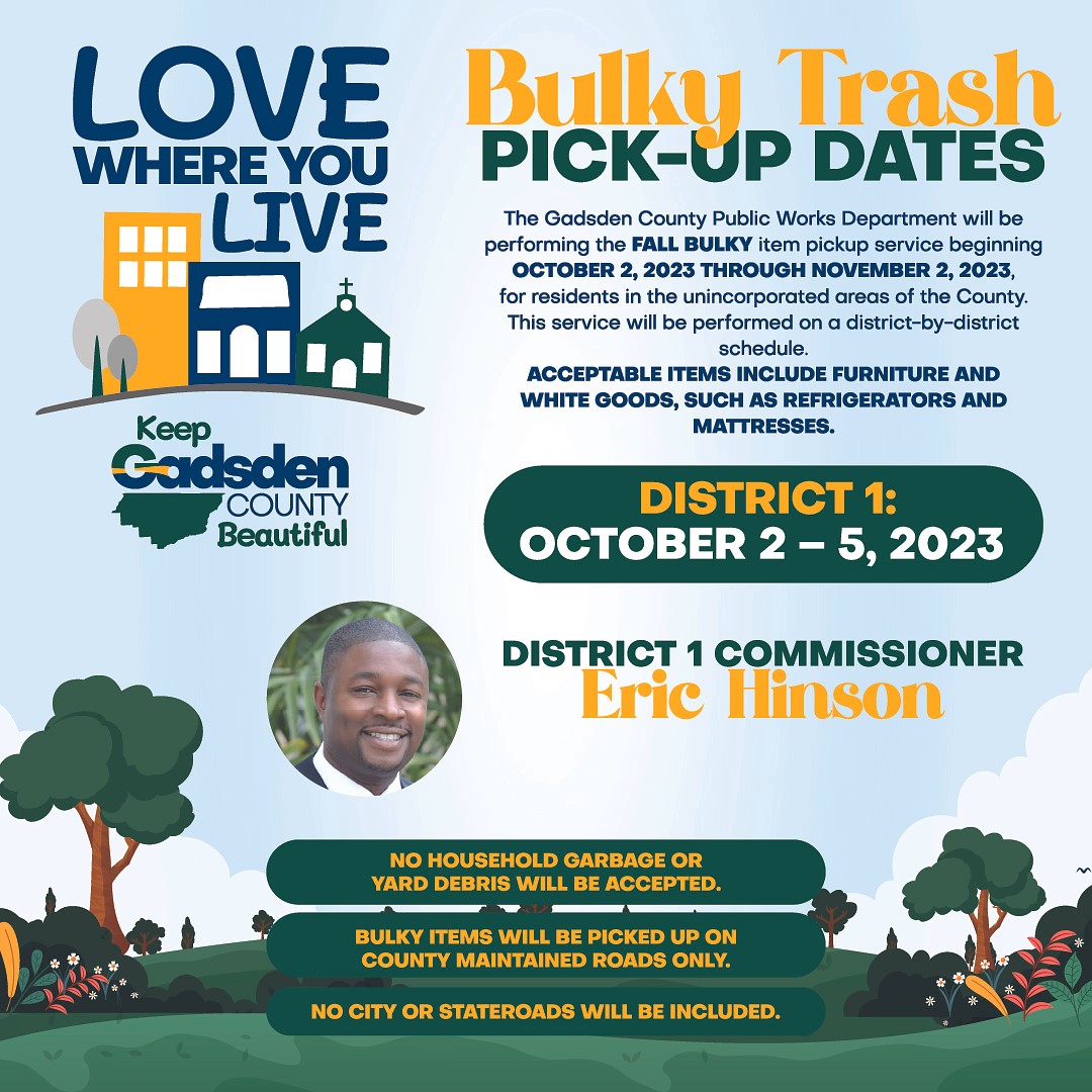 Gadsden County Bulky Trash Pick Up District 1 | News | Gadsden County, FL