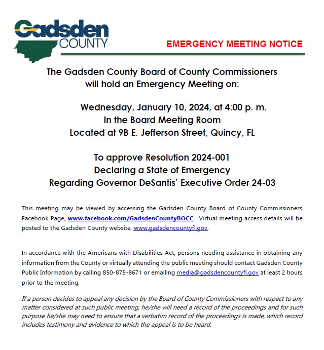 January 10 2024 Emergency Meeting